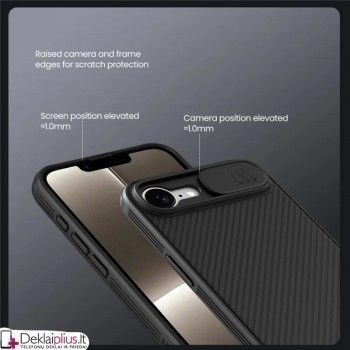 Nillkin Camshield dėklas su kameros apsauga - juodas (Apple Iphone 16e/Iphone 17e) Nillkin Camshield dėklas su kameros apsauga - juodas (Apple Iphone 16e/Iphone 17e)